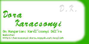 dora karacsonyi business card